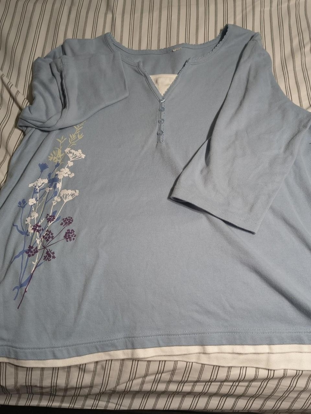 Light Blue Floral Layered Top